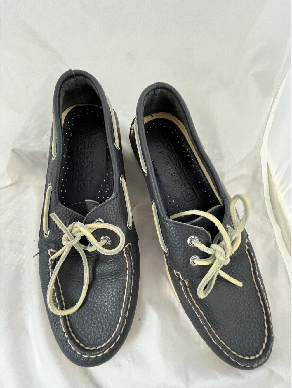 Sperry Top-Sider Leather Boat Shoes Men's 9.5 M Black Non-Marking Deck Loafers